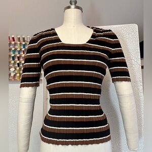 Theory Multicolor Striped Knit Top